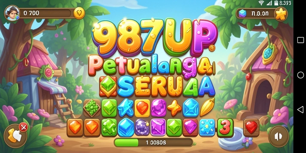 Tampilan gameplay menawan dalam game Match-3 987UP.