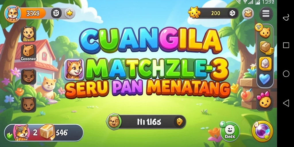Tangkapan layar menampilkan gameplay seru dalam cuangila Match-3.