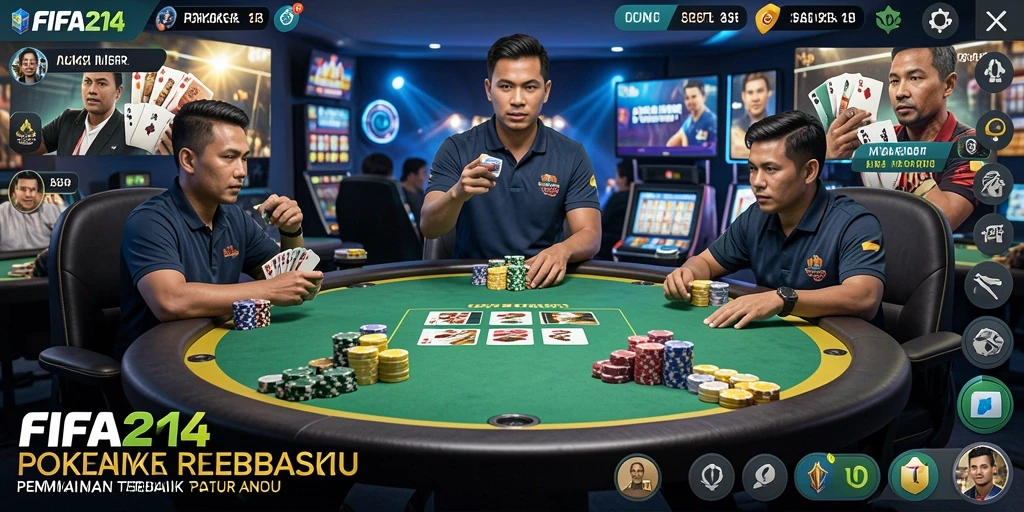 Screenshot gameplay FIFA234 menampilkan suasana poker yang mendebarkan.