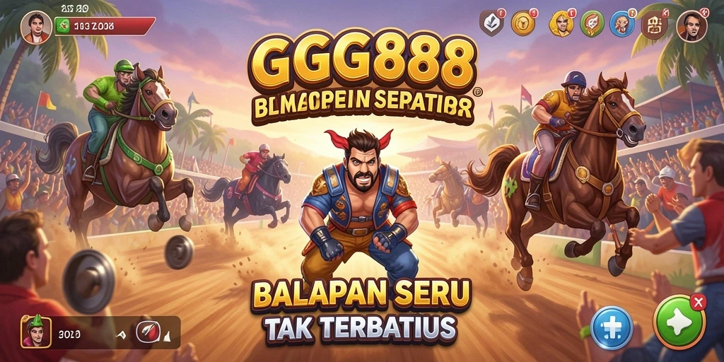 Screenshot GGG888 menampilkan aksi balapan yang mendebarkan di trek.