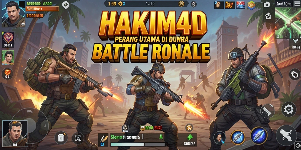 Screenshot HAKIM4D menampilkan aksi seru dalam pertempuran Battle Royale.