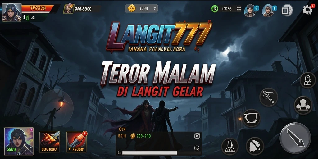 Tangkapan layar utama LANGIT777 menampilkan suasana horor yang mencekam dalam gameplay.