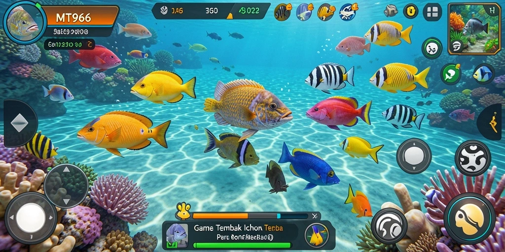 Tangkapan layar gameplay MT966 dengan aksi tembak ikan yang seru.
