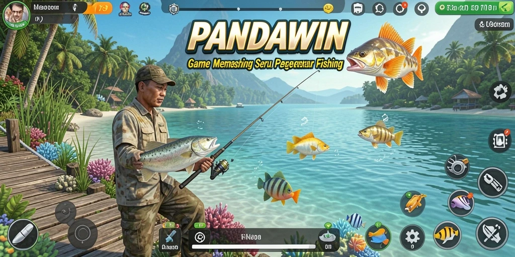 Tampilan gameplay Fishing di PANDAWIN yang menarik dan menantang.