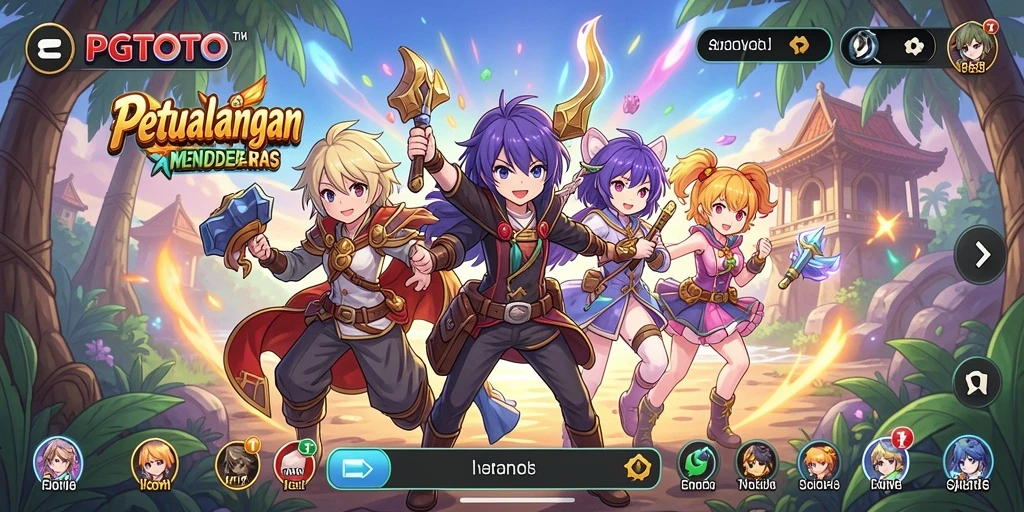 Screenshot PGTOTO menampilkan aksi seru dari karakter anime.