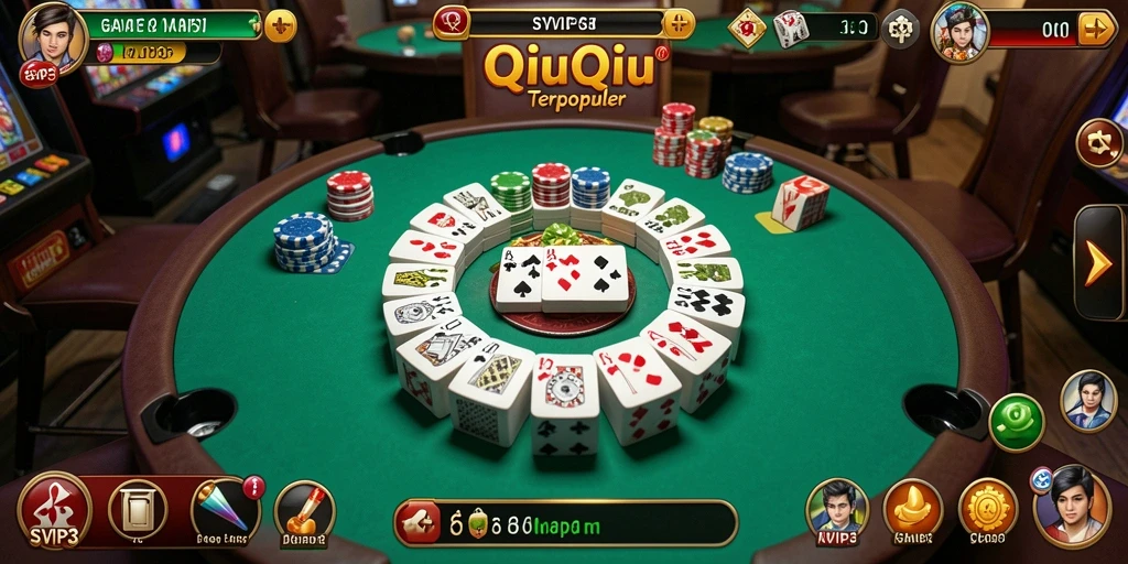 Screenshot gameplay QiuQiu yang intens dan seru.