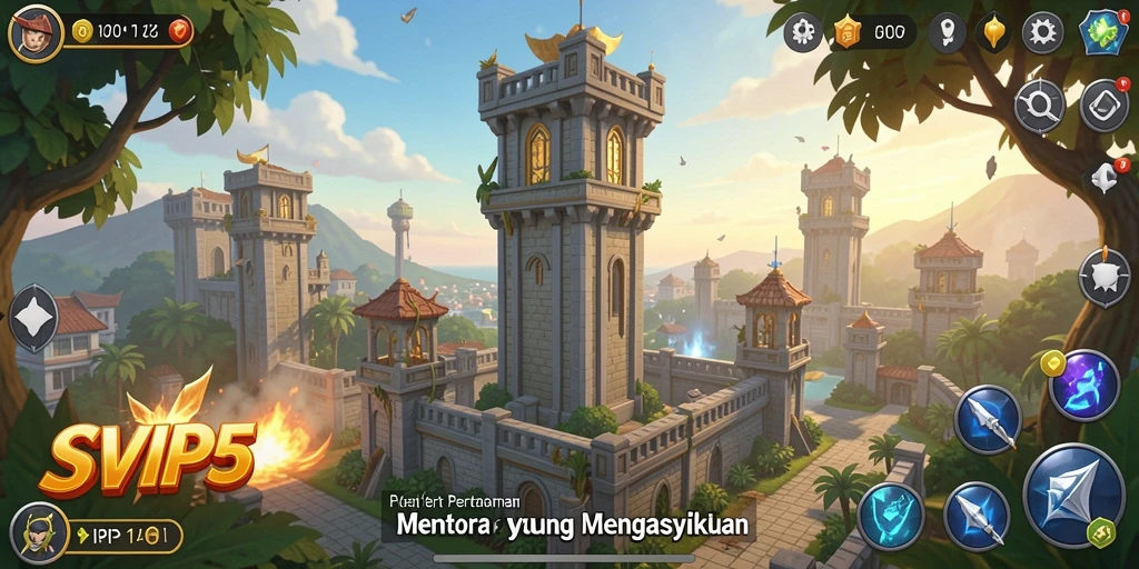 Gameplay menegangkan dalam SVIP5 yang menampilkan pertahanan menara.