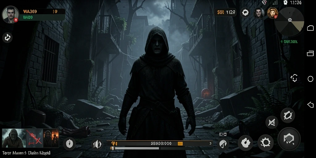 Screenshot gameplay WA369 menampilkan suasana kegelapan yang mendebarkan.